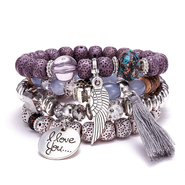 Ethnic Style Tassel Bracelet – Mixed Material Design