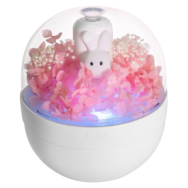 🐰🌸 Creative Rabbit Preserved Flower Aromatherapy Humidifier | Decorative Essential Oil Diffuser ✨
