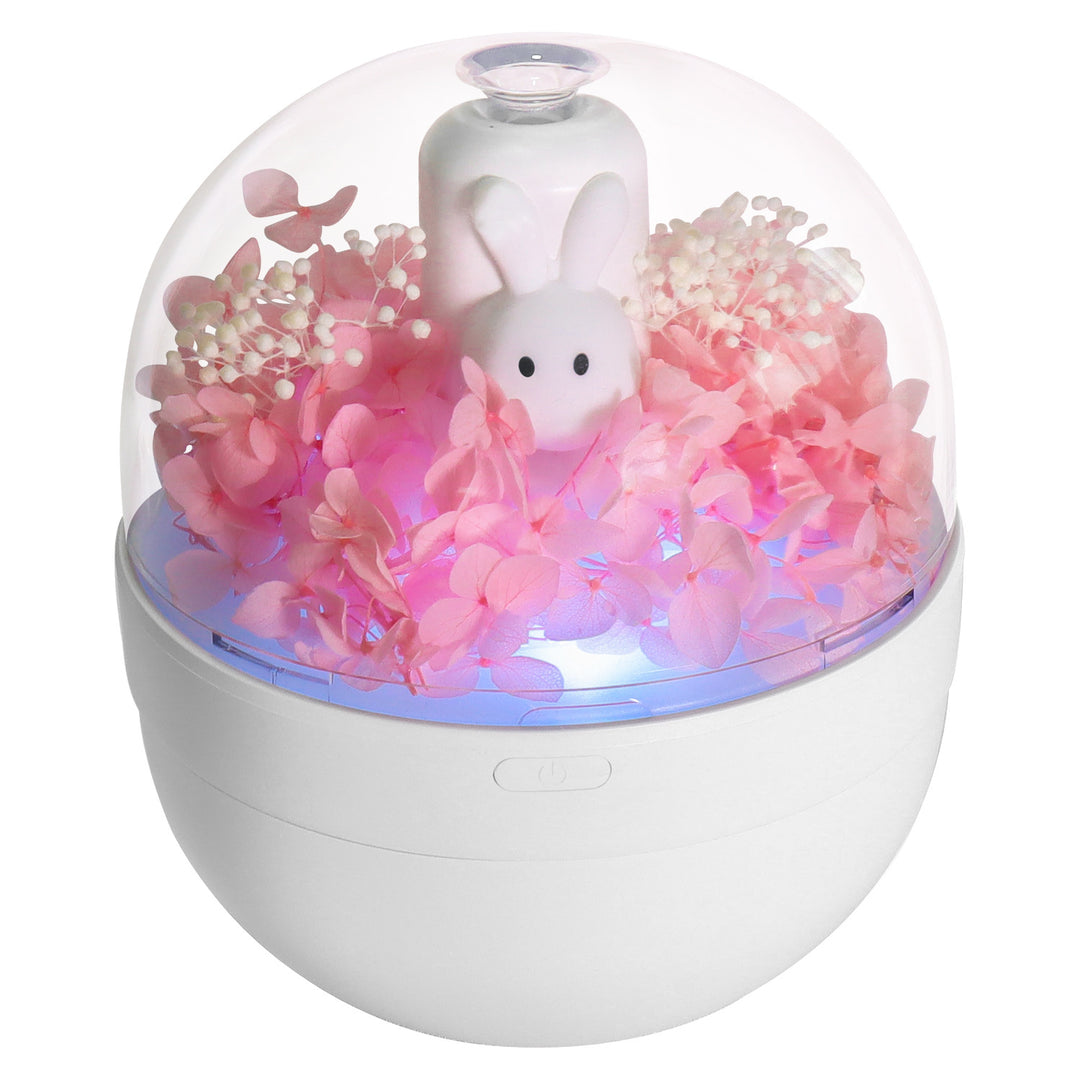 🐰🌸 Creative Rabbit Preserved Flower Aromatherapy Humidifier | Decorative Essential Oil Diffuser ✨
