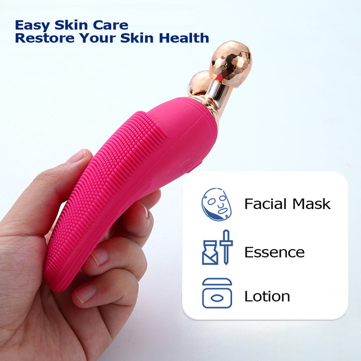 💖🧼 Electric Silicone Cleansing Instrument | Ultrasonic Facial Massage & Deep Cleaning Device