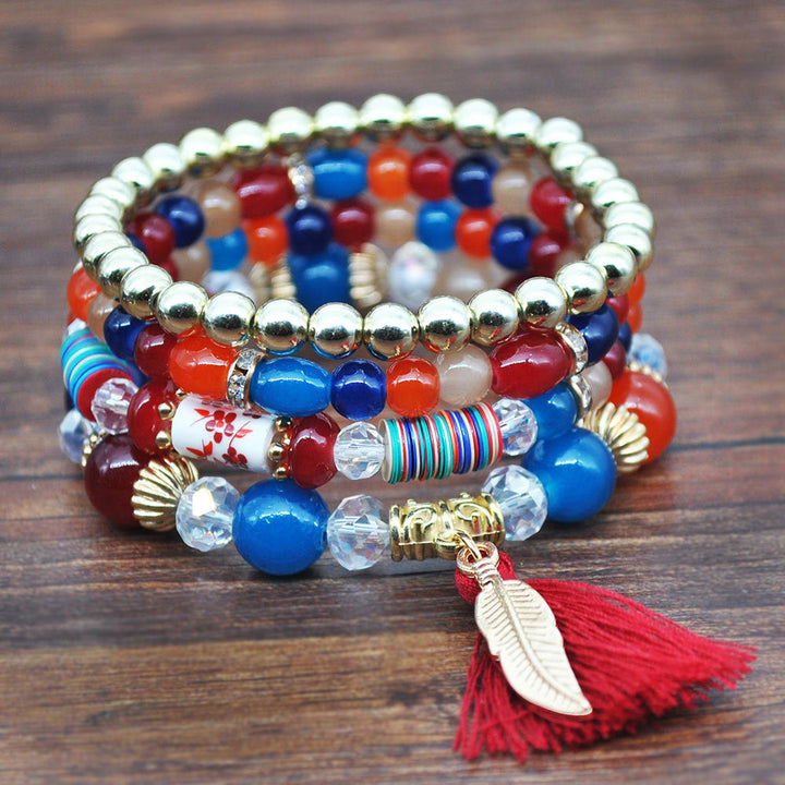 Ethnic Style Tassel Bracelet – Mixed Material Design