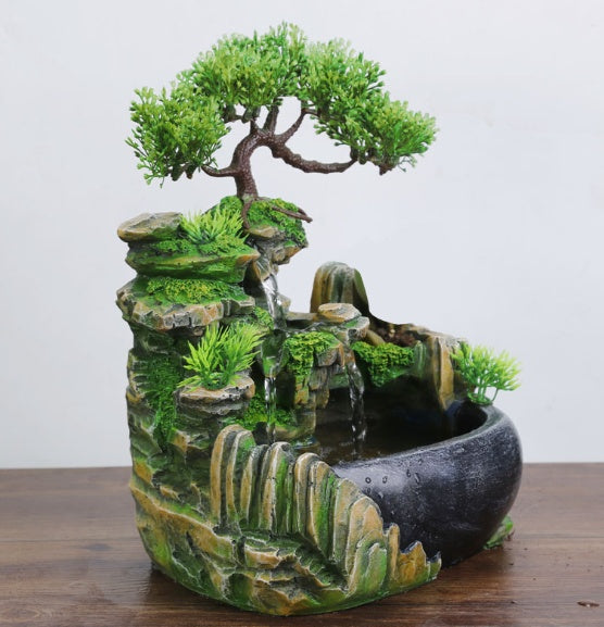 🌊🏞️ Modern Waterfall Desktop Fountain | Landscape Humidifier & Decorative Scenery ✨