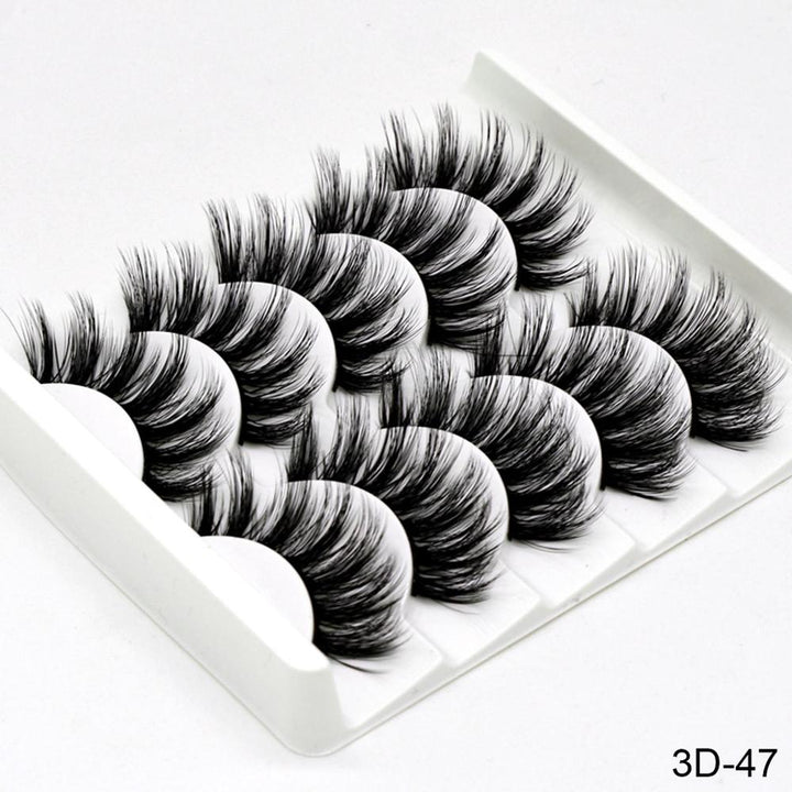 👁️✨ Handmade Chemical Fiber False Eyelashes – Thick 3D Volume Lash Set (Mixed Styles)
