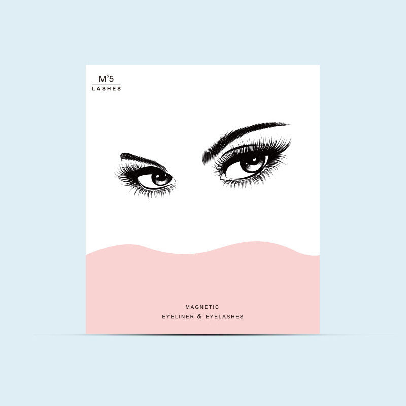 🧲👁️ Natural Long Lasting Magnetic Eyeliner & Magnetic False Eyelashes Set – 5 Pairs with Tweezers & Mirror Case