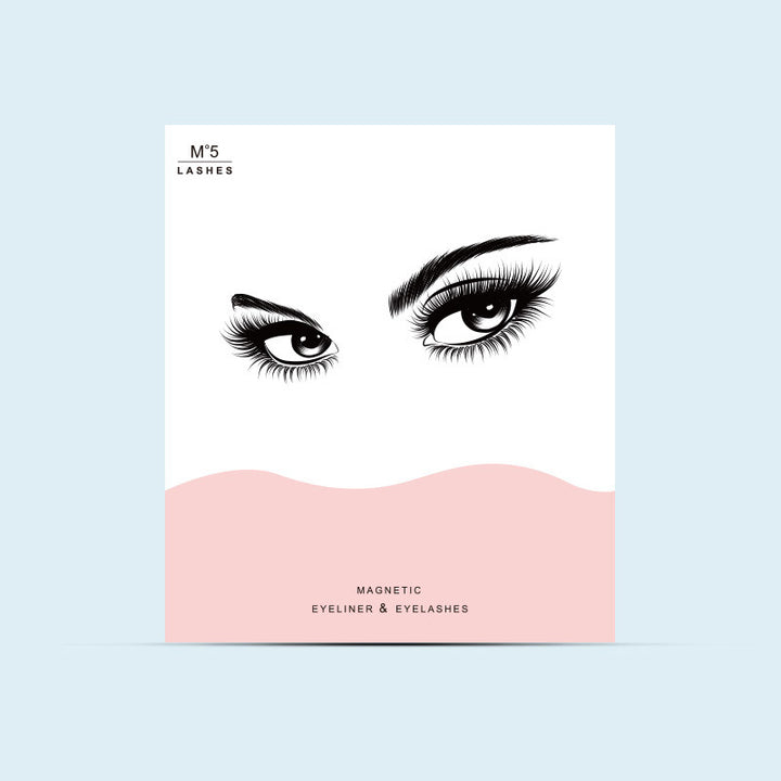 🧲👁️ Natural Long Lasting Magnetic Eyeliner & Magnetic False Eyelashes Set – 5 Pairs with Tweezers & Mirror Case