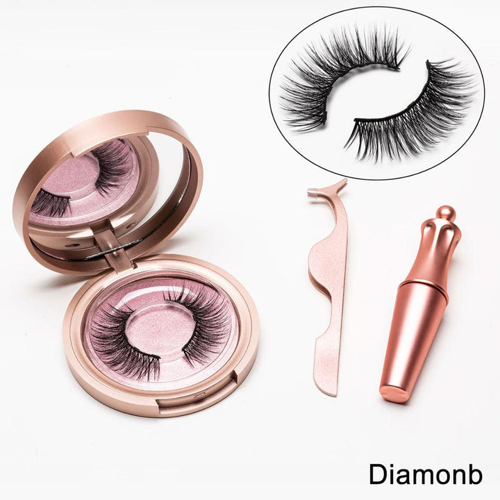 🧲👁️ Natural Long Lasting Magnetic Eyeliner & Magnetic False Eyelashes Set – 5 Pairs with Tweezers & Mirror Case