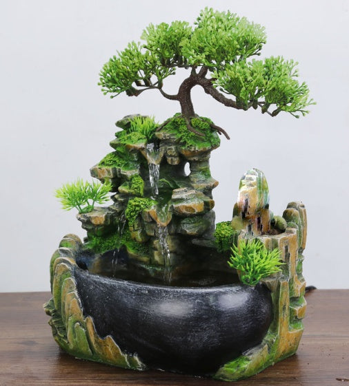 🌊🏞️ Modern Waterfall Desktop Fountain | Landscape Humidifier & Decorative Scenery ✨
