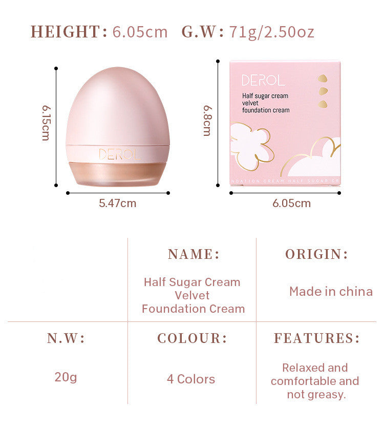 💄✨ 4-Color Lightweight Foundation Cream | Moisturizing BB Cream with Sponge
