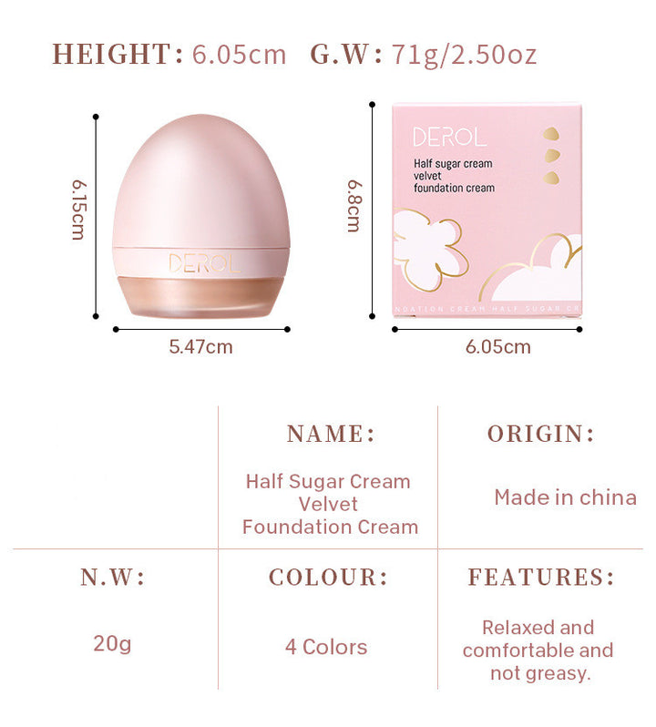 💄✨ 4-Color Lightweight Foundation Cream | Moisturizing BB Cream with Sponge