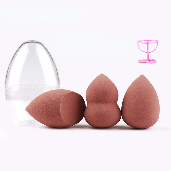 💄✨ 3PCS Beauty Egg Gourd Puff Set | Hydrophilic Makeup Sponge with Holder