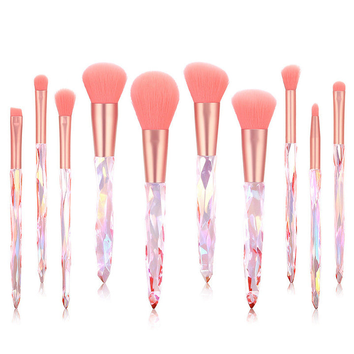 ✨ 10 Crystal Diamond Makeup Brush Set — Luxury Handle Beauty Tools 💄💎
