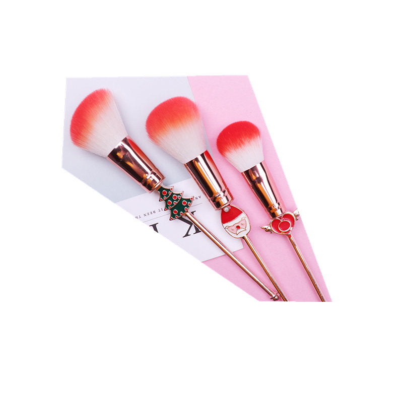 ✨ Christmas Moose Makeup Brush Set — Soft Fiber Beauty Tools 🎄🦌💄