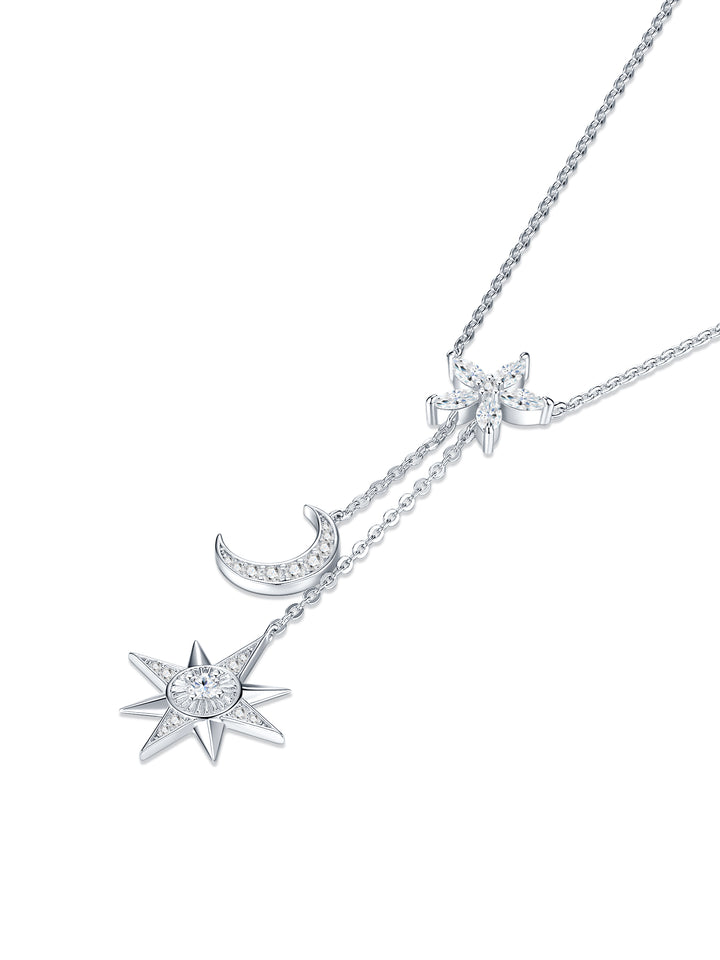 Luxury Minimalist Moissanite Pendant Necklace Set – Gold-Plated S925 Silver