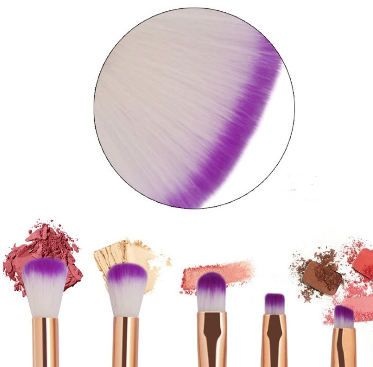 ✨ Shell Makeup Brush Set — 10-Piece Purple Bristle Beauty Kit 💜🐚