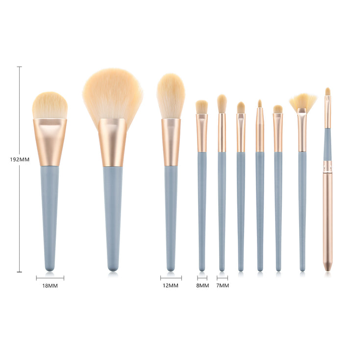 ✨ 10-Piece Beauty Makeup Brush Set — Wooden Handle Tools 💄