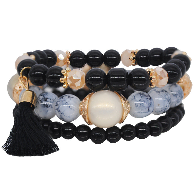 Ethnic Style Tassel Bracelet – Mixed Material Design