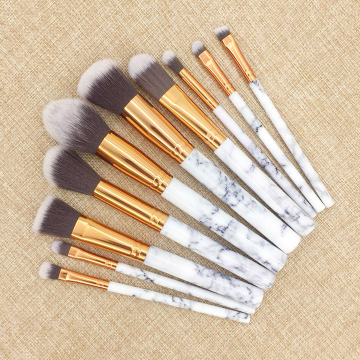 ✨ Marble Handle 10-Piece Makeup Brush Set — elegant beauty meets everyday function 💄