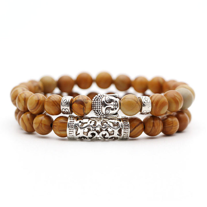Volcanic Stone & Tiger Eye Bracelet Set