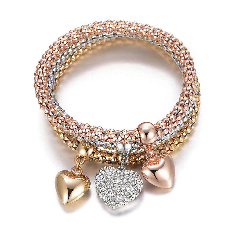 Corn Chain Diamond Love Bracelet