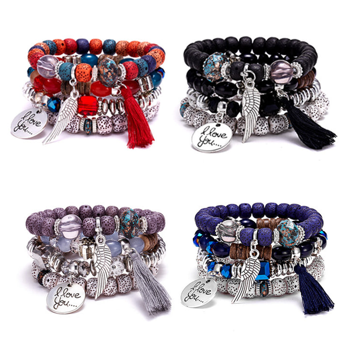 Ethnic Style Tassel Bracelet – Mixed Material Design