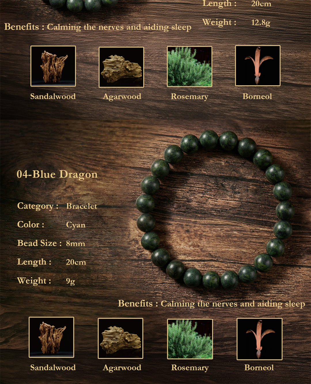 Chinese Herbal Bead Bracelet – Lightweight Wellness Jewelry