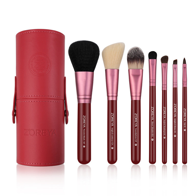 ✨ 7-Piece Makeup Brush Set — Wooden Handle Beauty Tools 💄🌿
