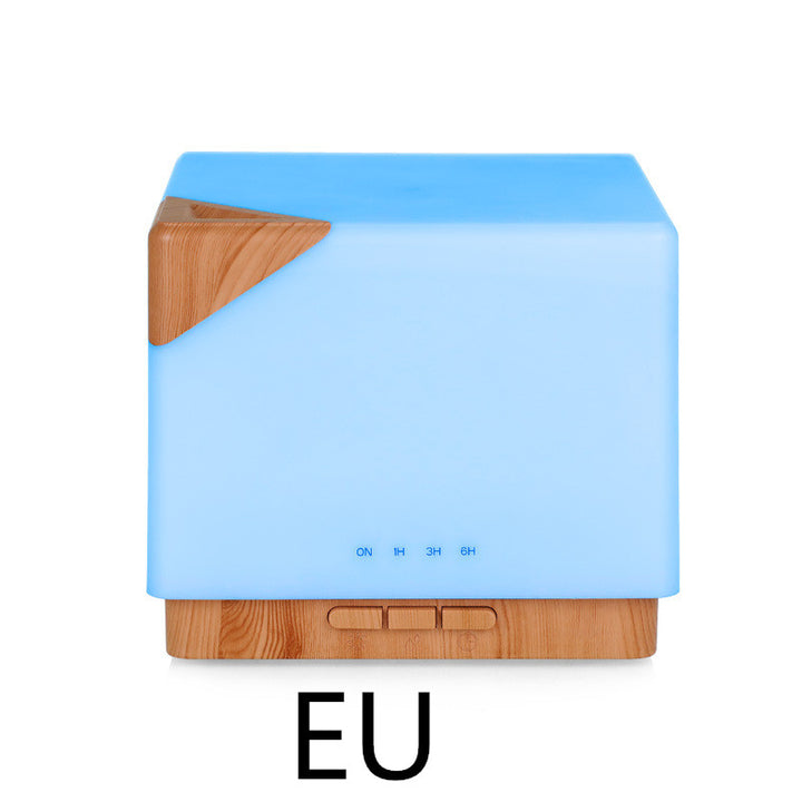 💧🧊 Water Cube Wood Grain Ultrasonic Humidifier | Aromatherapy Cold Mist Machine ✨