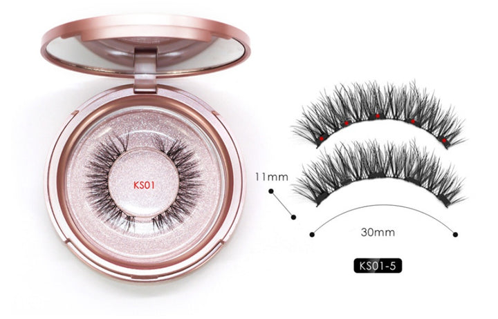 🧲👁️ Natural Long Lasting Magnetic Eyeliner & Magnetic False Eyelashes Set – 5 Pairs with Tweezers & Mirror Case