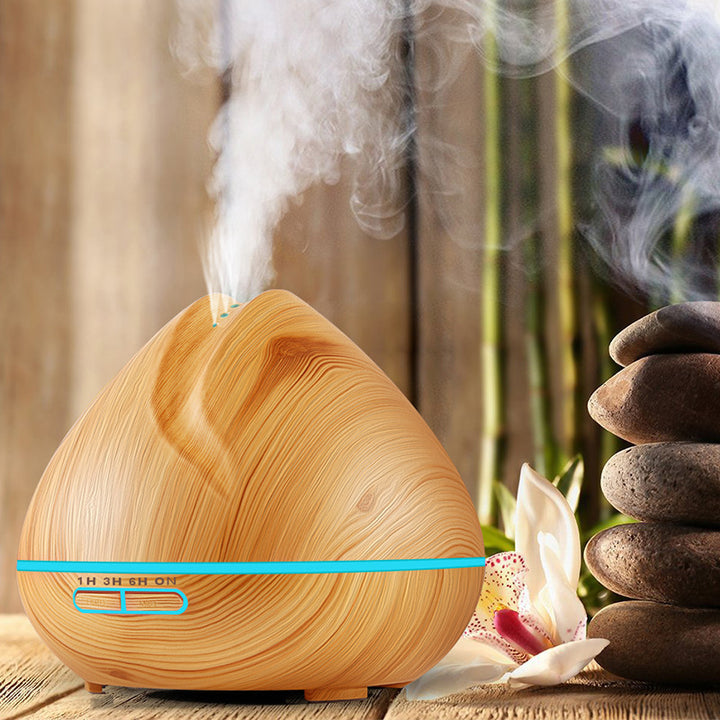 🌿 Wood Grain Aromatherapy Humidifier | USB Air Diffuser for Home Relaxation 🏠✨