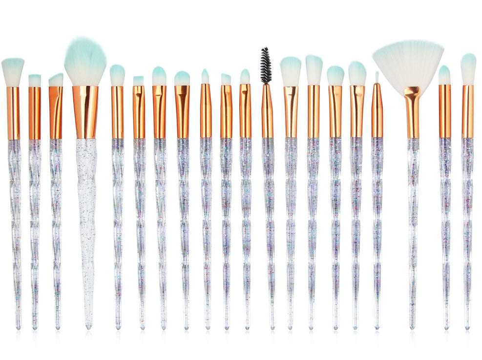 ✨ 20-Piece Diamond Makeup Brush Set — complete glam collection 💄💎