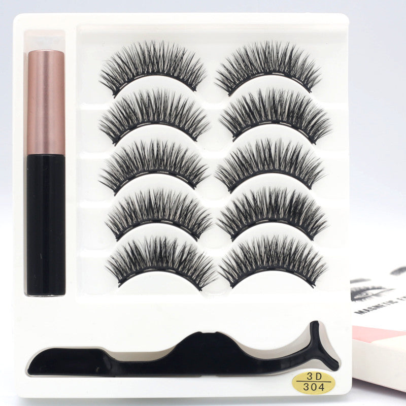 🧲👁️ Five Pairs of Magnetic Eyelashes – Reusable False Lash Set