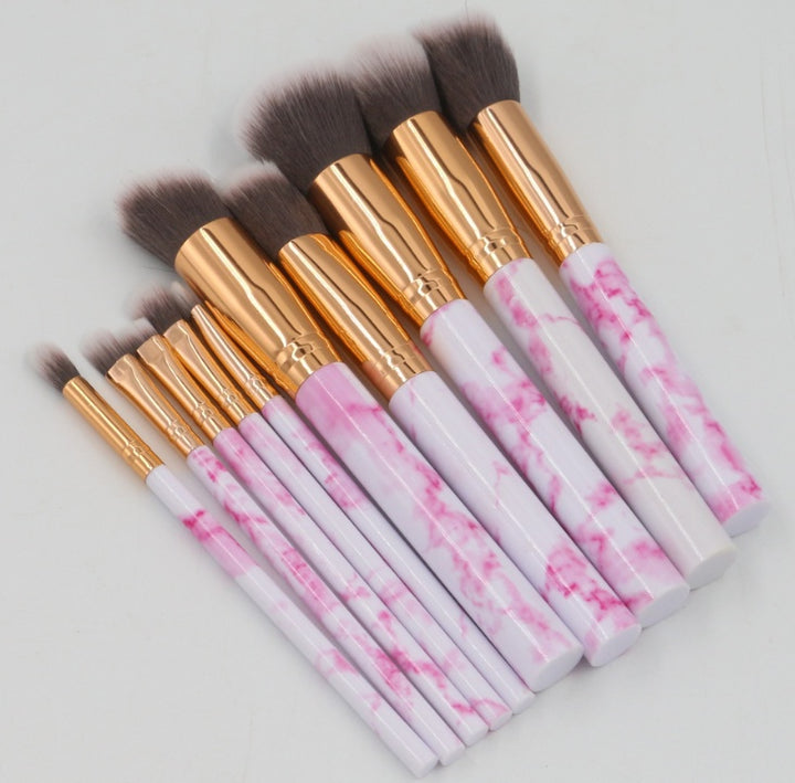 ✨ Marble Handle 10-Piece Makeup Brush Set — elegant beauty meets everyday function 💄