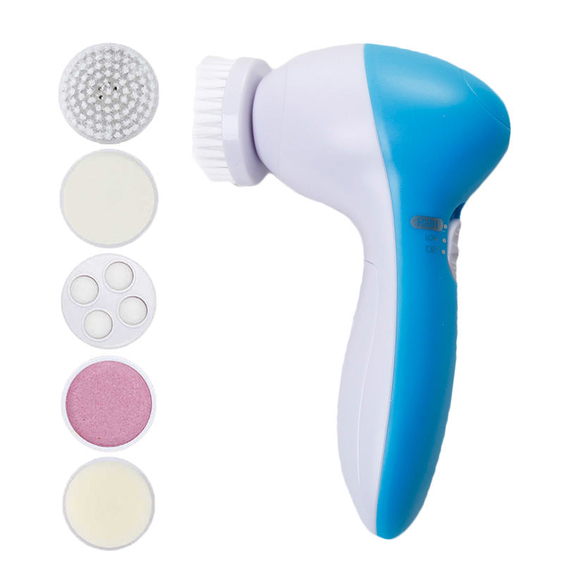💖✨ 5-in-1 Electric Facial Cleansing Instrument | Multi-Head Skin Care & Massage Beauty Device