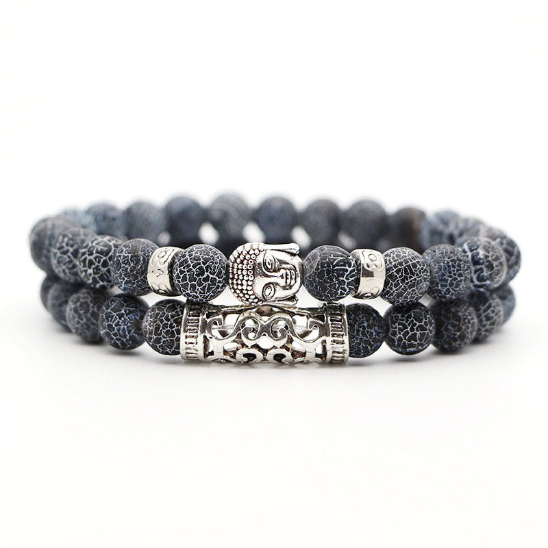 Volcanic Stone & Tiger Eye Bracelet Set