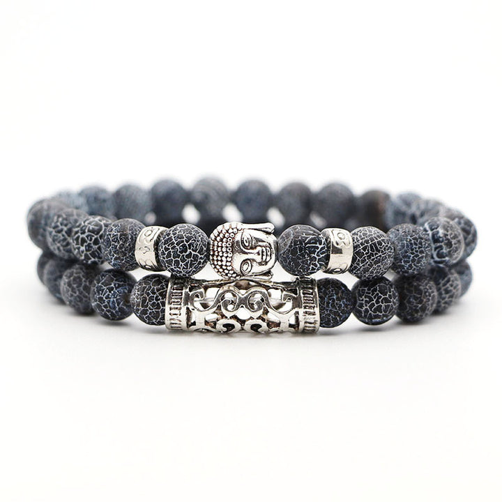 Volcanic Stone & Tiger Eye Bracelet Set