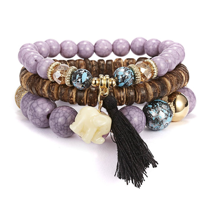 Ethnic Style Tassel Bracelet – Mixed Material Design