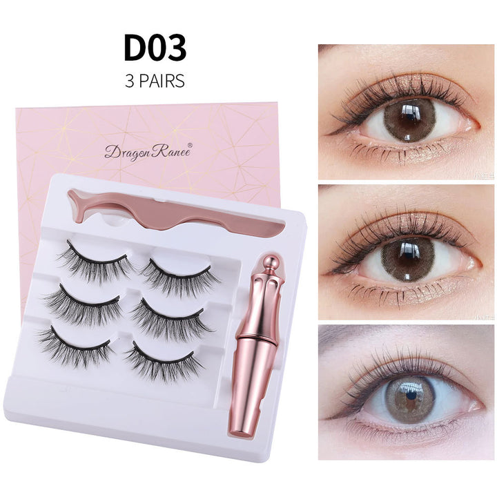 🧲👁️ Natural Long Lasting Magnetic Eyeliner & Magnetic False Eyelashes Set – 5 Pairs with Tweezers & Mirror Case