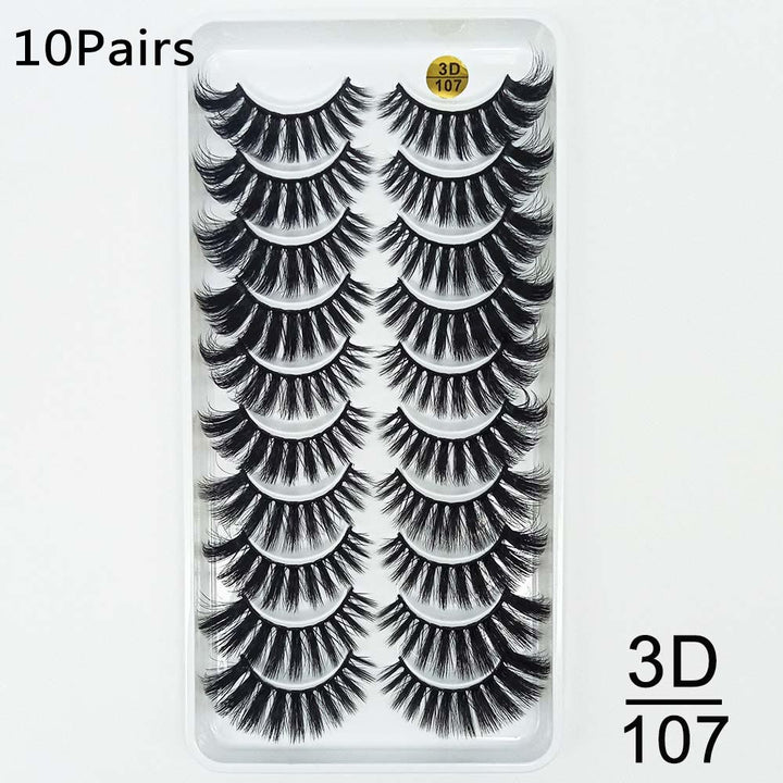👁️✨ Ten Pairs of False Eyelashes – Handmade Soft Fiber Lash Set