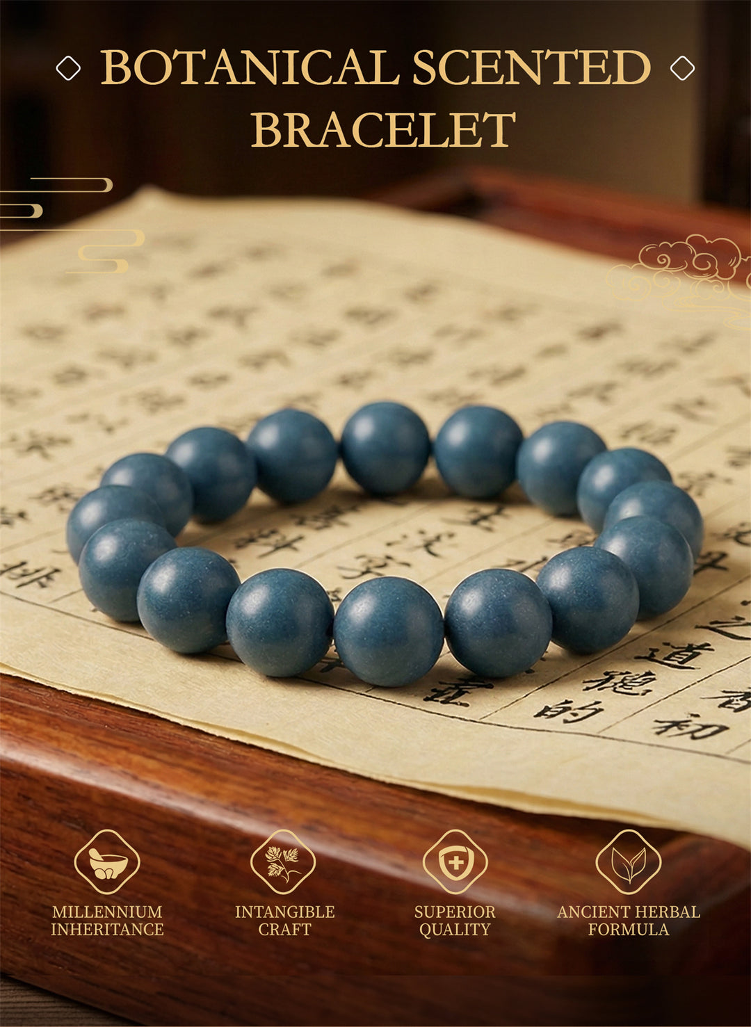 Chinese Herbal Bead Bracelet – Lightweight Wellness Jewelry