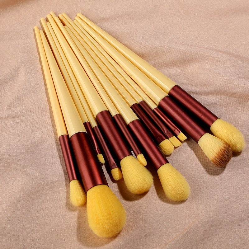 🌸✨ 13-Piece Purple Flower Holly Leaf Makeup Brush Set — Soft Hair Collection 💄