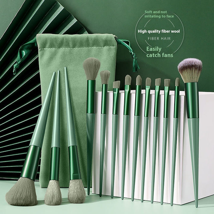 🌸✨ 13-Piece Purple Flower Holly Leaf Makeup Brush Set — Soft Hair Collection 💄