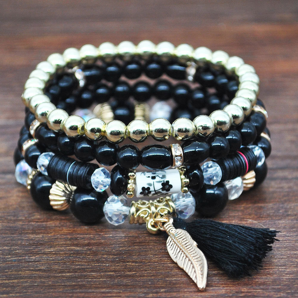Ethnic Style Tassel Bracelet – Mixed Material Design