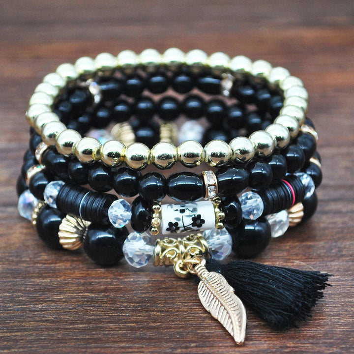 Ethnic Style Tassel Bracelet – Mixed Material Design