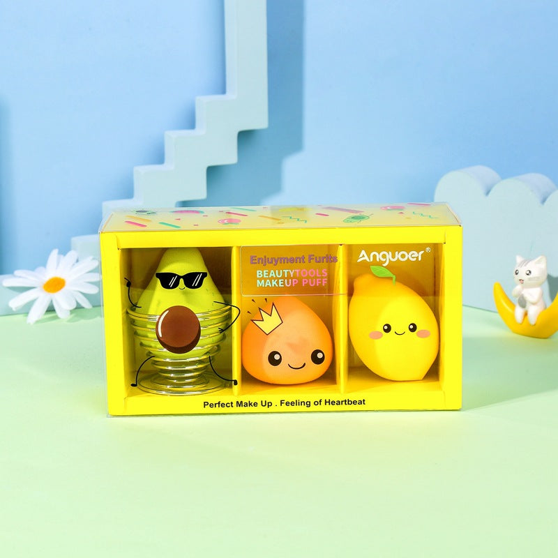 🍓🍋🥑✨ Fruit Beauty Egg Set | Hydrophilic Makeup Sponge Collection