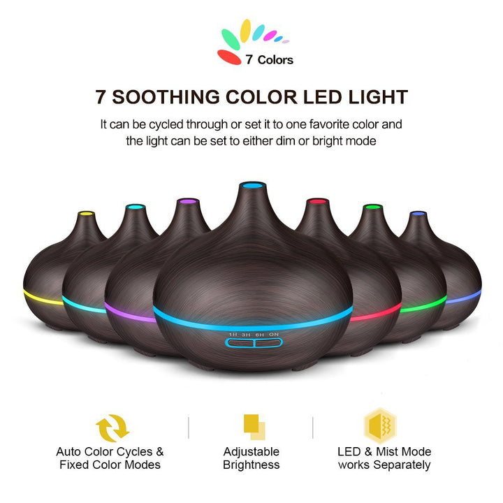 🌿💧 550ML Ultrasonic Aromatherapy Humidifier | Quiet Mist Diffuser 🌙✨