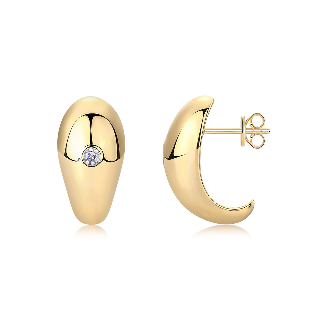Luxury Minimalist 0.1 Carat Morganite Earrings – Gold-Plated S925 Silver