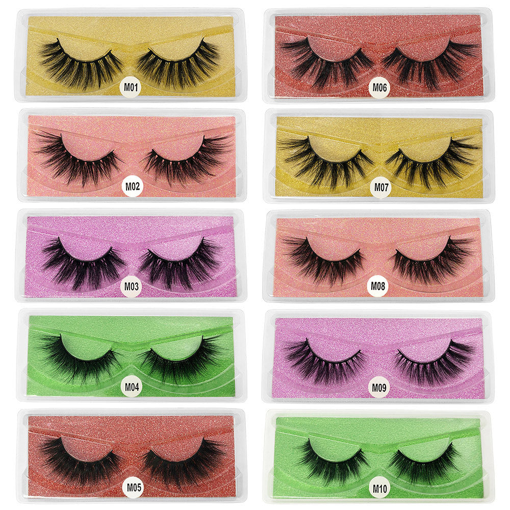 👁️✨ 3D False Eyelashes Set – Thick Volume Imitation Mink Handmade Lash Collection