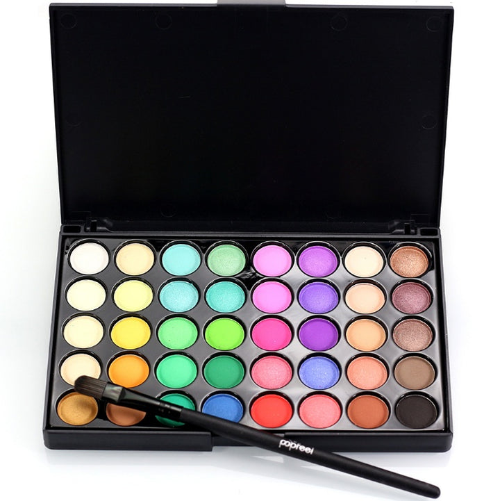 🎨✨ Matte & Glitter Eyeshadow Palette | Earth Tone Makeup Kit with Brush 💄