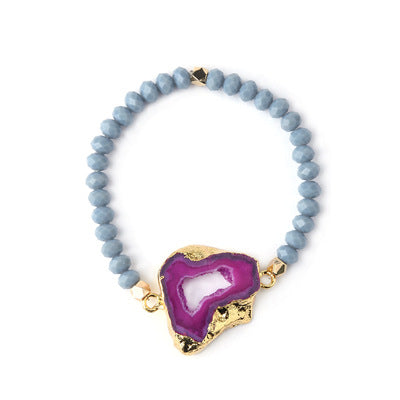Crystal Beaded Agate Bracelet