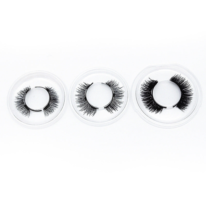 🧲👁️ Three Pairs Quantum Magnetic False Eyelashes – Ultra-Light Reusable No-Glue Lash Kit with Curler